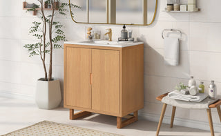 30" Bathroom vanity Set with Sink, Combo Cabinet, Bathroom Storage Cabinet, Solid Wood Frame(The Same with SV000008AAE-1)