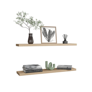 Ecco 47" Wide Floating Shelves Set of 2 – Wall Shelves for Bedroom, Bathroom Storage, Book Shelves for Living Room Decor