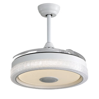 42in. Modern Invisible Ceiling Fan, 3 ABS Blades, Reversible DC Motor, 36W Led, Remote & App Control, etl Certified