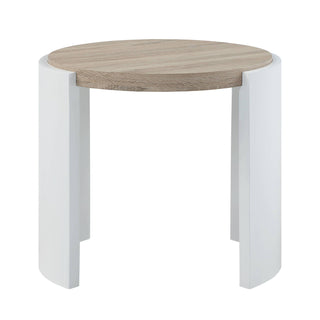 Zoma Oak & White High Gloss Finish End Table