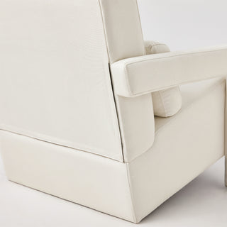 Modern Upholstered accent chair, Comfortable Linen Fabric with a pillow for Living room,bedroom. Linen, Beige