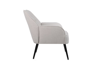 Modern Mid-Century Chair, Linen Sherpa Armchair for Living Room, Bedroom, Office, Easy Assembly,Beige