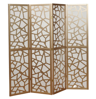 Giyano 4 Panel Screen Room Divider, Gold