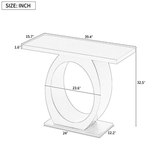 Mirod Stylish Modern Console Table with Egg-Shaped Base, Enhanced Stability & Durability, Sleek Design for Living Room or Bedroom Home Decor