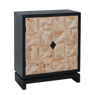 3D Geometric Carved Double-Door Cabinet – Manufactured Wood Storage Cabinet, Modern Decorative Furniture