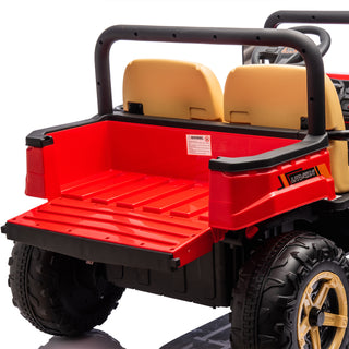 24V XXXL Kids Ride On UTV W/Parents Remote Control,Two-seater,Automatic tipping bucket,Rear wheel suspension,Slow start,Portable handle,Safety Belt,LED light,USB,MP3,Bluetooth,Horn for Kids Aged 3-8.