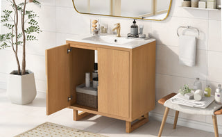 30" Bathroom vanity Set with Sink, Combo Cabinet, Bathroom Storage Cabinet, Solid Wood Frame(The Same with SV000008AAE-1)