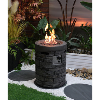 32000 BTU, CSA Certification Diameter 20 Inch Round Outdoor Gas Fire Pit,Contain 2.5kg Lava Stone And Rainproof Cover,Magnesium Oxide Cultured Stone Surface Finished,, More Suitable for Outdoor Garden