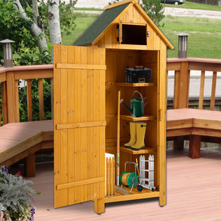 30.3'L X 21.3'W X 70.5'H Outdoor Storage Cabinet Tool Shed Wooden Garden Shed  Natural