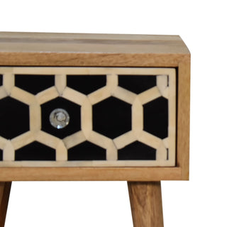 Artisan Furniture Solid Wood Mini Bone Inlay Bedside