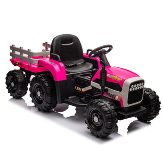 Tractor2.0 Ride-On Kids Toy with Trailer, 24v Electric, 200w Dual Motor, 1.86-4.97 mph, Remote Control, 3-Speed, usb, mp3, Bluetooth, Led Lights, Safety Belt