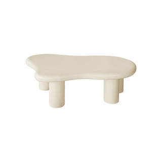 47 Inch Cloud Shaped Coffee Table for Living Room, Beige