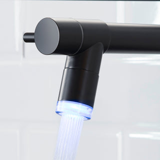 LED Commercial Kitchen Faucet with Pull Down Sprayer, Single Handle Single Lever Kitchen Sink Faucet