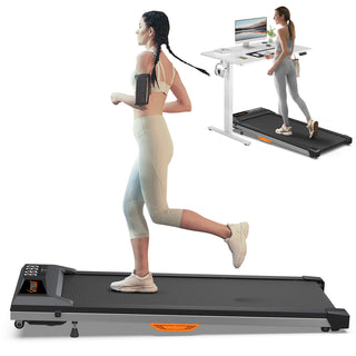 Under Desk Treadmill with Incline, Walking Pad for Home/Office, Portable Walking Treadmill 2.5HP, Walking Jogging Machine with 265 lbs Weight Capacity App Remote Control LED Display