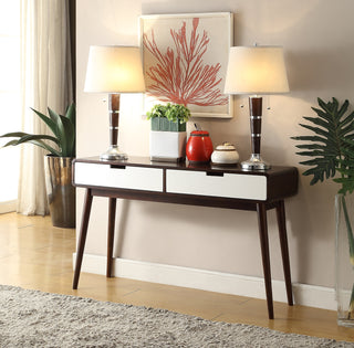 Christa White & Espresso Finish Sofa Table