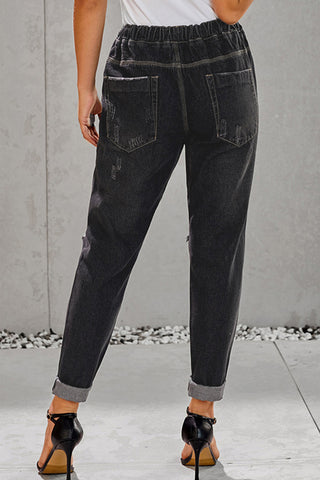 Baeful Drawstring Denim Joggers for Women