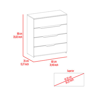 Lynbrook 4-Drawer Dresser Black Wengue and Light Oak