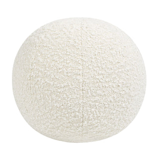 Luna 12" Round Sphere Accent Ball Throw Pillow, Ivory White Boucle