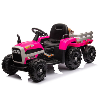 Tractor2.0 Ride-On Kids Toy with Trailer, 24v Electric, 200w Dual Motor, 1.86-4.97 mph, Remote Control, 3-Speed, usb, mp3, Bluetooth, Led Lights, Safety Belt