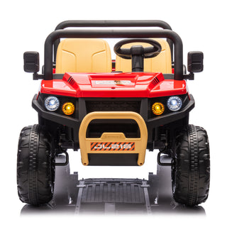 24V XXXL Kids Ride On UTV W/Parents Remote Control,Two-seater,Automatic tipping bucket,Rear wheel suspension,Slow start,Portable handle,Safety Belt,LED light,USB,MP3,Bluetooth,Horn for Kids Aged 3-8.