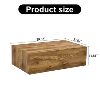 Modern MDF coffee table with wood texture pattern -39.37x23.62x11.81 inches - stylish and durable design