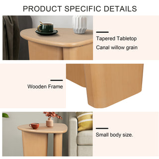 Tapered Tabletop Side Table(NATURAL WOOD)