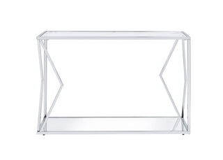 Virtue  Clear Glass & Chrome Finish Sofa Table