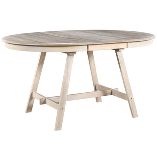 TREXM Wood Dining Table Round Extendable Dining Table for Dining Room (Natural Wood Wash)