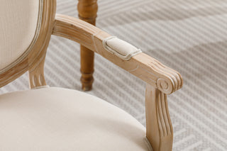 French Style Solid Wood Dining Chair,Set of 2,Cream