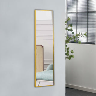 The 4rd generation aluminum alloy metal frame wall mounted full body mirror, bathroom makeup mirror, bedroom entrance, decorative mirror, quality upgrade, 48 "* 13.8"