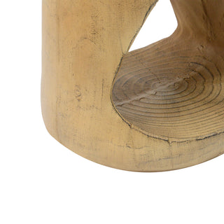 MGO Hollow Side Table, Wood-like texture, Natural Color