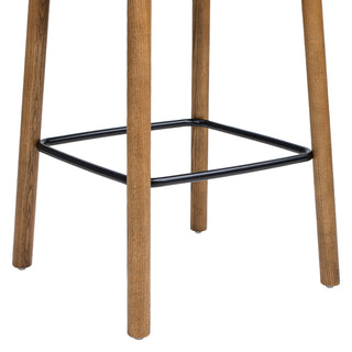 Sven 26.5" Modern Minimalist Low Back Wood Counter Stool, Dark Brown Walnut