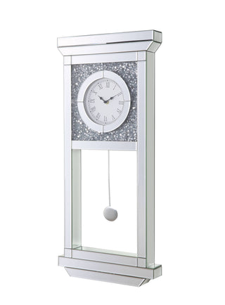 Acme Noralie Wall Clock Mirrored & Faux Diamonds Ac00423