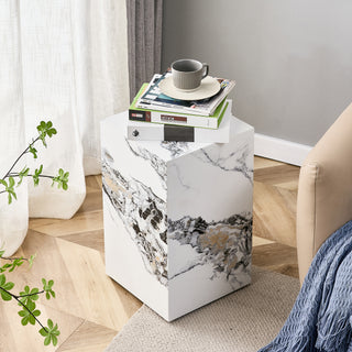 Modern white MDF + sticker material, cube fashion texture design coffee table, suitable for various situations and scenes, is a good choice for home decoration.