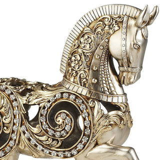 11.5" Tall Polyresin Decorative Horse Statue, Silver finish