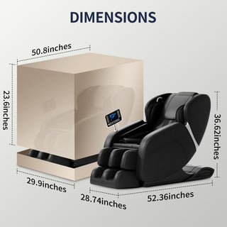 Full Body Massage Chair, Zero Gravity Mode, Deep Tissue Massage Chair, Foot Massage, 8 Fixed Massage Roller, LCD Touch Screen, Waist Heater, Bluetooth, Suitable for 5.1-5.75Ft Height (Black)