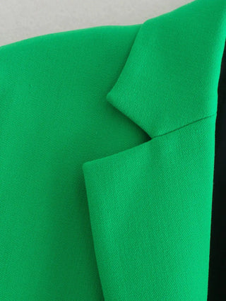 Green Straight Blazer Skirt