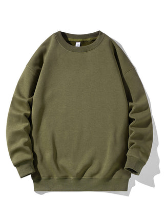 Men's Solid Color Long Sleeve Crewneck