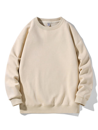 Men's Solid Color Long Sleeve Crewneck