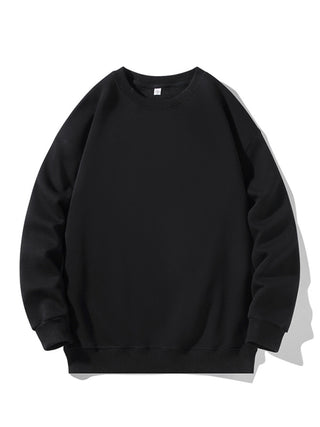 Men's Solid Color Long Sleeve Crewneck