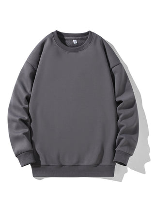 Men's Solid Color Long Sleeve Crewneck