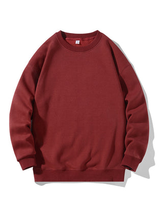 Men's Solid Color Long Sleeve Crewneck