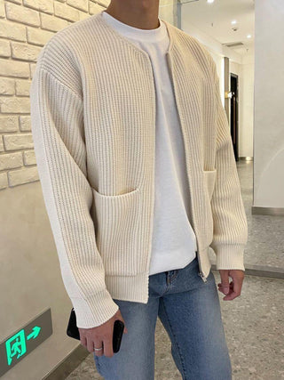 Men's Solid Color Cardigan