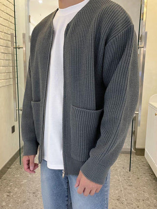 Men's Solid Color Cardigan