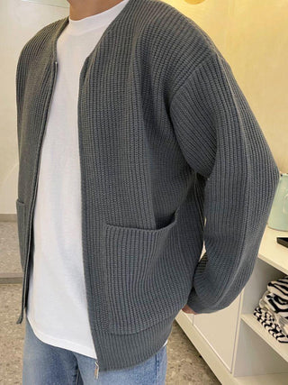 Men's Solid Color Cardigan