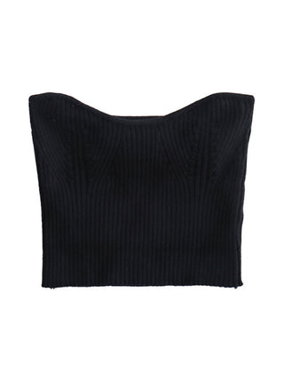 New Knitted Sleeves Slim Tube Top Two-piece Set for Women