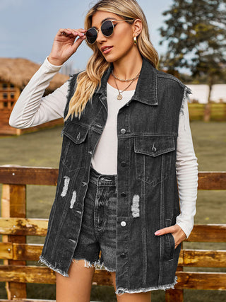 New denim vest vest summer fashion trend denim sleeveless vest