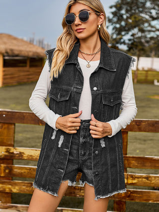 New denim vest vest summer fashion trend denim sleeveless vest