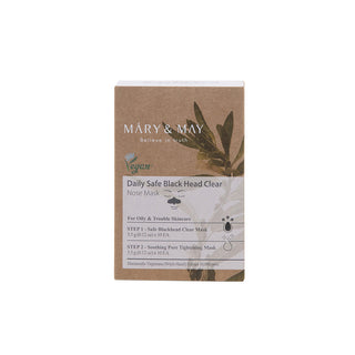 [MARY & MAY] Daily Safe Black Head Clear Nose Mask [Step1 3.5g+Step2 3.5g] X 10pcs