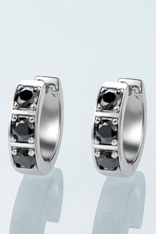 Inlaid Moissanite Huggie Earrings